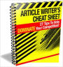 Highly Effective Article Writer's Cheat Sheet