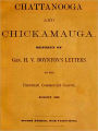 Chattanooga and Chickamauga. Reprint of Gen. H. V. Boynton's letters to the Cincinnati Commercial Gazette, August, 1888. Second Edition [Illustrated]