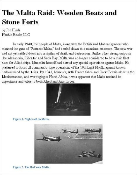 Malta Raid 1941: Wooden Ships and Stone Forts