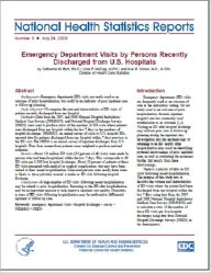 Title: Emergency Department Visits by Persons Recently Discharged from U.S. Hospitals, Author: Catharine W. Burt