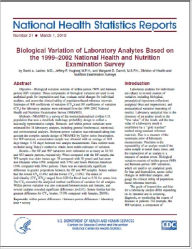 Title: Biological Variation of Laboratory Analytes Based on the 1999–2002 National Health and Nutrition Examination Survey, Author: David A. Lacher