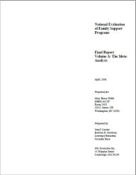 Title: National Evaluation of Family Support Programs Volume A: The Meta-Analysis, Author: Jean I. Layzer