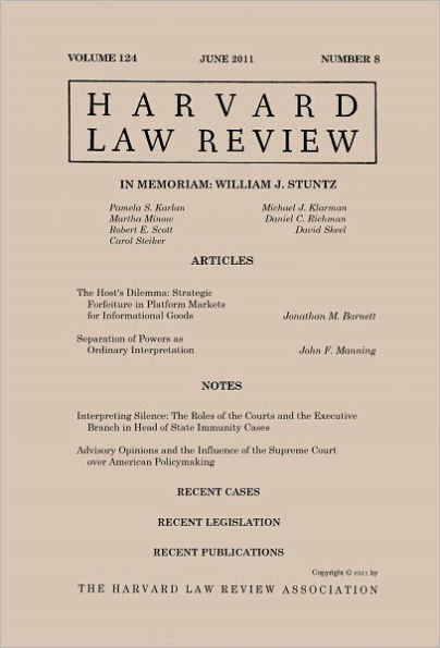 Harvard Law Review: Volume 124, Number 8 - June 2011