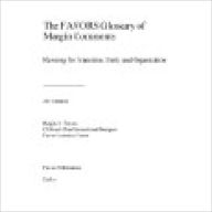 Title: The FAVORS Glossary of Margin Comments: Revising for Transition, Unity and Organization, Author: Regina Y. Favors