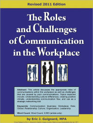 Title: The Roles and Challenges of Communication in the Workplace, Author: Eric Guignard