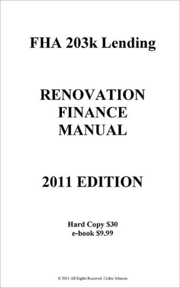 Renovation Finance Manual