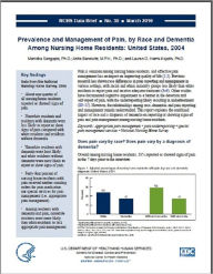 Title: Prevalence and Management of Pain, by Race and Dementia Among Nursing Home Residents: United States, 2004, Author: Manisha Sengupta