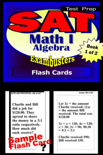SAT 2 Math Level I Study Guide--SAT 2 Algebra Flashcards--SAT 2 Prep Workbook 1 of 2