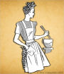 Unbleached Muslin Apron Pattern / Vintage Apron Pattern / 1940's (#APR0108)