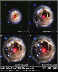 Title: Hubble Watches Light from Mysterious Erupting Star Reverberate Through Space, Author: JH P