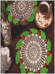 Title: PATTERN #0866 HOLLY WREATH DOILY VINTAGE CROCHET, Author: Princess of Patterns