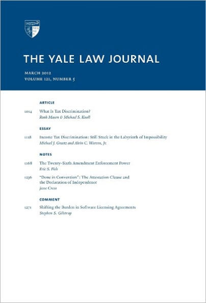 Yale Law Journal: Volume 121, Number 5 - March 2012