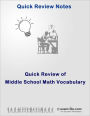 Quick Review: Middle School Math Vocabulary & Terms