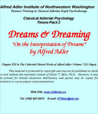 Title: Dreams and Dreaming: An Adlerian View - Classical Adlerian Psychology Theme Pack 2, Author: Alfred Adler