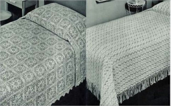 Two Knitted Heirloom Vintage Bedspread Patterns
