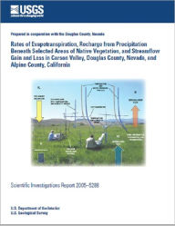 Title: Rates of Evapotranspiration, Recharge from Precipitation Beneath Selected Areas of Native Vegetation, and Streamflow Gain and Loss in Carson Valley, Douglas County, Nevada, and Alpine County, California, Author: Douglas K. Maurer