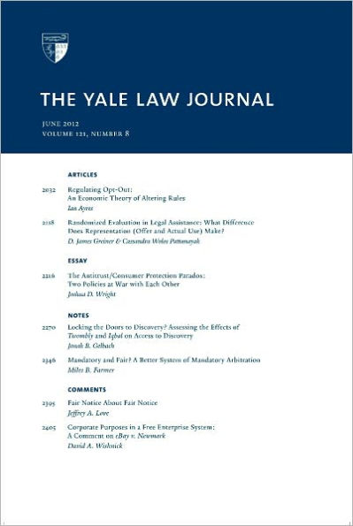 Yale Law Journal: Volume 121, Number 8 - June 2012