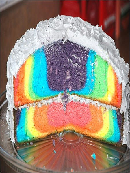 RAINBOW CAKE Recipe ~ Marbled BRIGHT COLORS ~ EASY by Good Reading ...