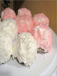 Title: SNOWBALL CAKE Recipe ~ PINK or WHITE COCONUT ~ CHOCOLATE Cake & FILLING, Author: Good Reading