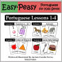 Portuguese Lessons 1-4: Numbers, Colors/Shapes, Animals & Food (Easy-Peasy Portuguese For Kids Series)