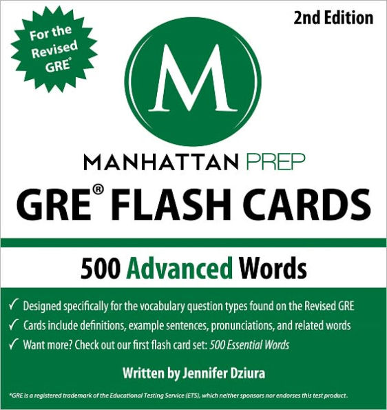 500 Advanced Words: GRE Vocabulary Flash Cards, 2nd Edition