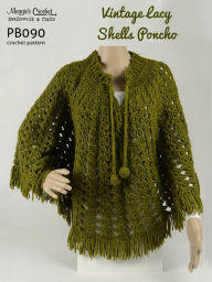 Title: PB090-R Vintage Lacy Shell Poncho Crochet Pattern, Author: Maggie Weldon