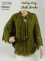 PB090-R Vintage Lacy Shell Poncho Crochet Pattern