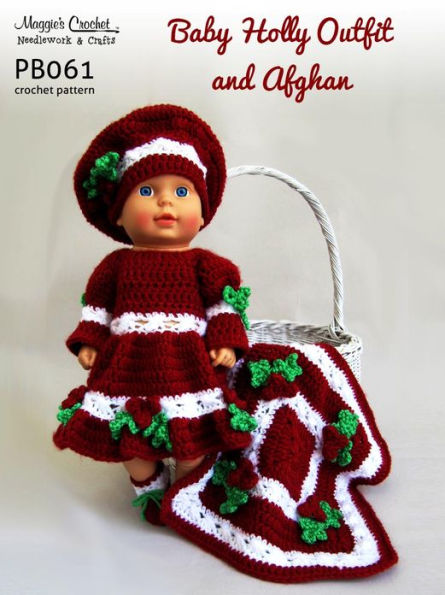 PB061-R Holly Christmas Doll Crochet Pattern