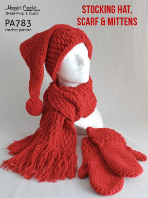 Pa783 R Stocking Hat Mitten Scarf Crochet Patternnook Book - 