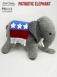 Title: PB113-R Patriotic Elephant Crochet Pattern, Author: MAggie Weldon