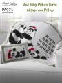 PA971-R And Baby Makes 3 Afghan and Pillow Crochet Pattern