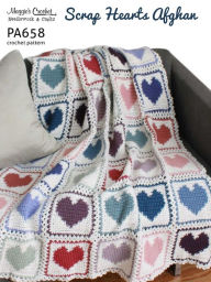 Title: PA658-R Scrap Hearts Afghan Crochet Pattern, Author: MAggie Weldon