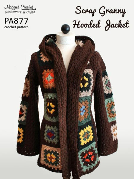 PA877-R Granny Square Hooded Coat Crochet Pattern