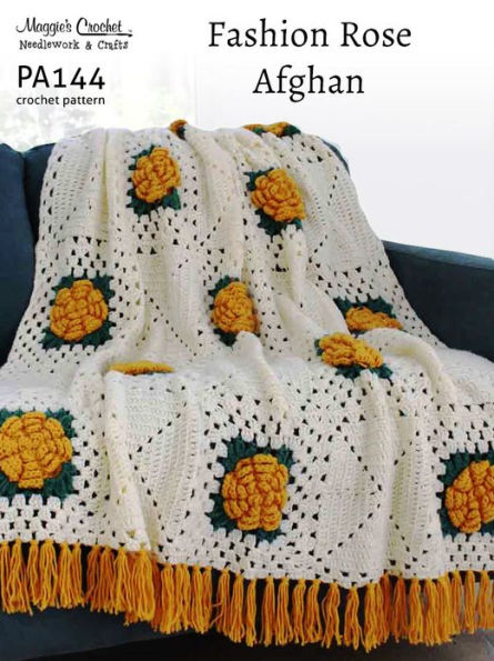 Crochet Pattern Fashion Rose Afghan PA144-R
