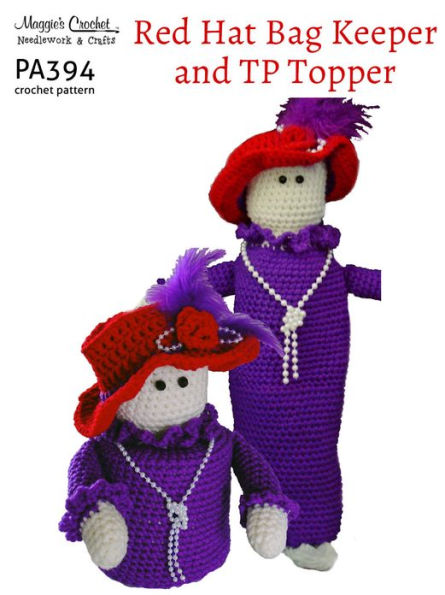 Crochet Pattern Red Hat TP Topper & Bag Keeper PA394-R