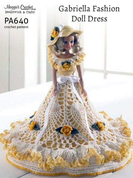 PA640-R Gabriella Fashion Doll Dress Crochet Pattern