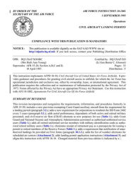 Title: Civil Aircraft Landing Permits (AFI 10-1001), Author: Department of the Air Force