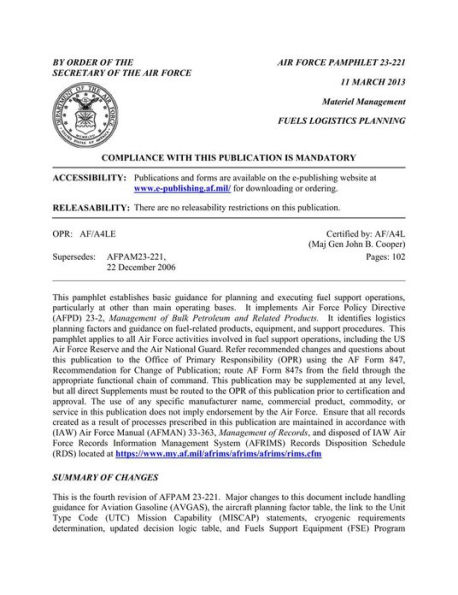 Fuels Logistics Planning (AFPAM 23-221)