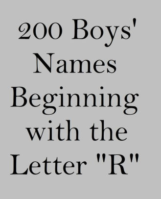 Cool Boys Names That Start With R