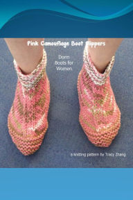 Title: Pink Camouflage Boot Slippers Knitting Pattern, Author: Tracy Zhang