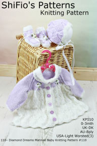 Title: 110- Diamond Dreams Matinee Baby Knitting Pattern #110, Author: ShiFio's Patterns