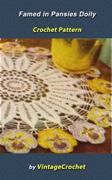 Framed in Pansies Dragon Doily Vintage Crochet Pattern by Vintage ...