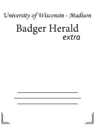 Title: Badger Herald, Author: University of Wisconsin-Madison