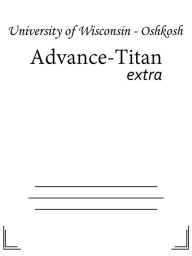 Title: Advance-Titan, Author: University of Wisconsin-Oshkosh