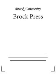 Title: Brock Press, Author: Brock University