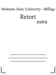 Title: Retort, Author: Montana State University-Billings