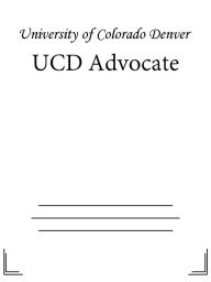 Title: UCD Advocate, Author: University of Colorado Denver