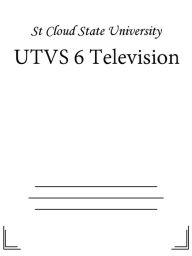 Title: UTVS 6 Television, Author: St Cloud State University