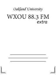 Title: WXOU 88.3 FM, Author: Oakland University