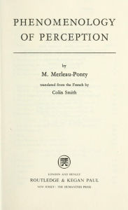 Title: Phenomenology of Perception, Author: Maurice Merleau-Ponty